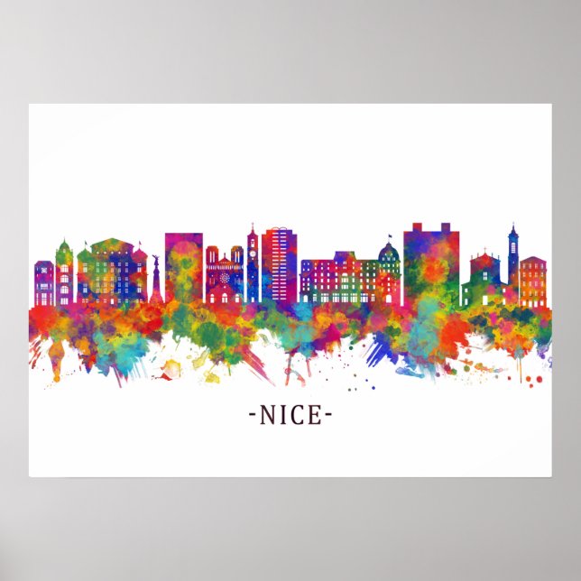 Poster Nice France Skyline (Devant)
