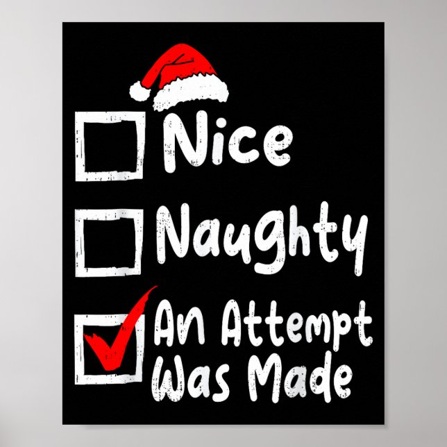 Poster Nice Naughty An Attempt Was Made Funny Christmas L (Devant)