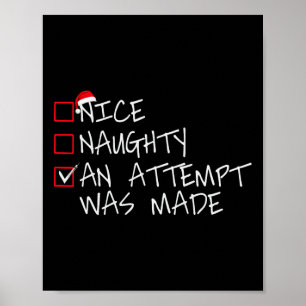 Poster Nice Naughty An Tentative a été fait Liste de Noël