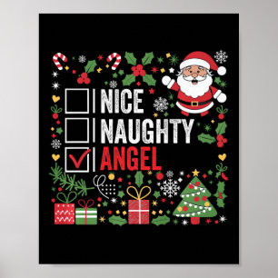 Poster Nice Naughty Angel Funny Noël Père Noël