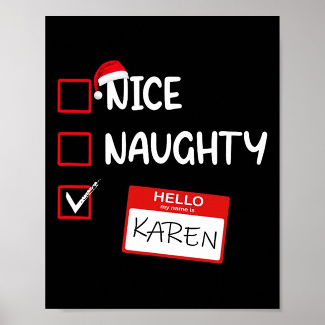 Poster Nice Naughty Bonjour Mon Nom Est Karen Père Noël X (Devant)