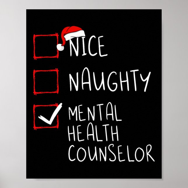Poster Nice Naughty Conseiller en santé mentale Noël San (Devant)