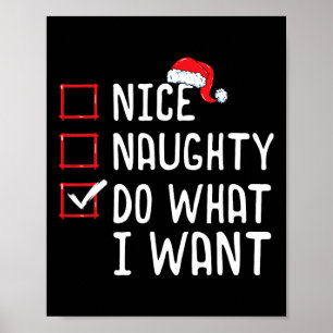 Poster Nice Naughty Faire Ce Que Je Veux Liste De Noël