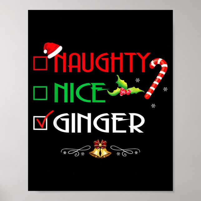 Poster Nice Naughty Ginger Group Matching Christmas  (Devant)