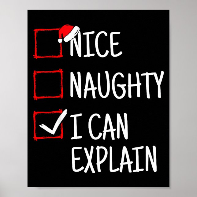 Poster Nice Naughty I Can Explain Funny Christmas  (Devant)