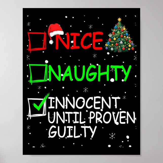 Poster Nice Naughty Innocent Until Proven Guilty Christma (Devant)
