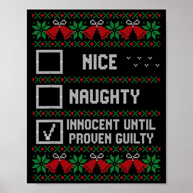 Poster Nice Naughty Innocent Until Proven Guilty Christma (Devant)