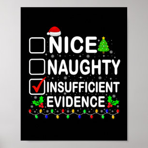 Poster Nice Naughty Insuffisance de preuves Noël Hommes d