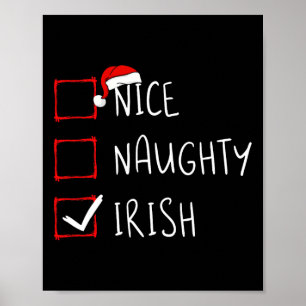 Poster Nice Naughty Irish Christmas Heritage Root