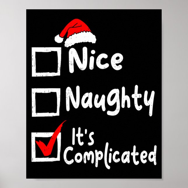 Poster Nice Naughty It's Complicated Funny Christmas List (Devant)