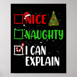 Poster Nice Naughty Je Peux Expliquer La Liste De Noël