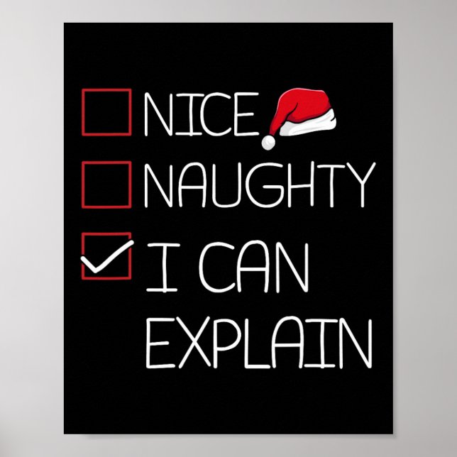 Poster Nice Naughty Je Peux Expliquer Le Pyjama De Noël D (Devant)