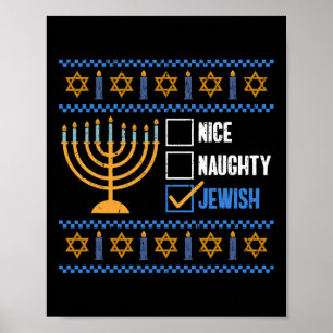 Poster Nice Naughty Jewish Ugly Hanoukka - Hanoukka