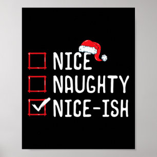 Poster Nice Naughty Nice Liste de Noël