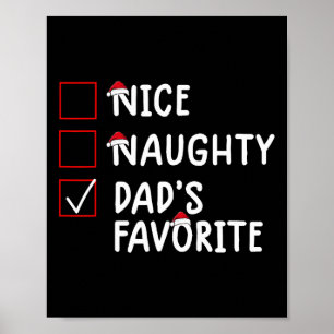 Poster Nice Naughty Papa's Favorite mignon Noël