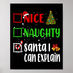 Poster Nice Naughty Père Noël Je Peux Expliquer Noël List