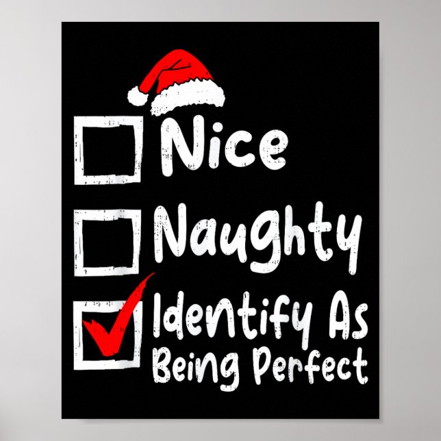 Poster Nice Naughty Perfect Funny Christmas List Family M (Devant)
