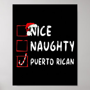 Poster Nice Naughty Puerto Rican Christmas Porto Rico