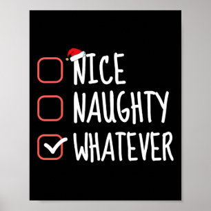 Poster Nice Naughty Quelle que soit la liste de Noël amus