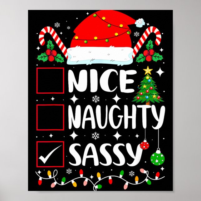 Poster Nice Naughty Sy Christmas List  (Devant)