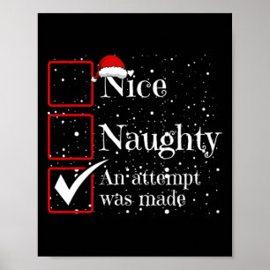 Poster Nice Naughty Une Tentative A Été Fait Liste De Noë