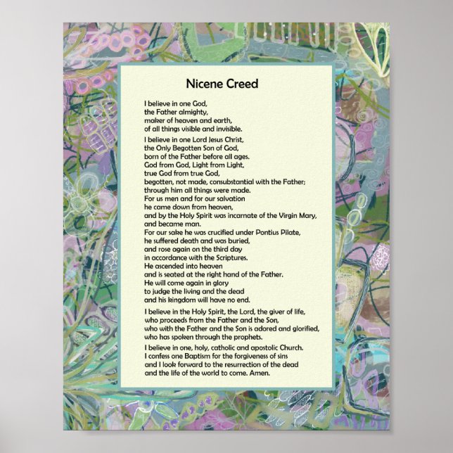 Poster Nicene Creed Christian Print (Devant)
