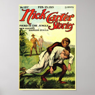 Poster Nick Carter Stories 127 - Trouvé Dans La Jungle
