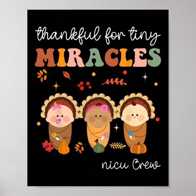 Poster Nicu Crwe Infirmière De Thanksgiving Chute Remerci (Devant)