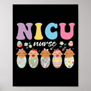 Poster Nicu Neonatal Intensive Care Unit Nurse Pâques Jou