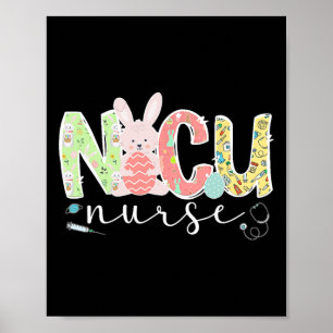 Poster Nicu Nurse Bunny de Pâques Nicu Nurse Jour de Pâqu