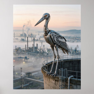 Poster Nid de cigogne industriel