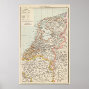Poster Niederlande - carte néerlandaise