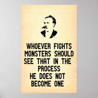 Poster Nietzsche Quote Quiconque combat les monstres