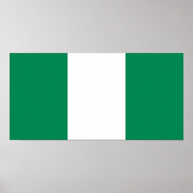Poster Nigeria - Drapeau nigérian (Devant)