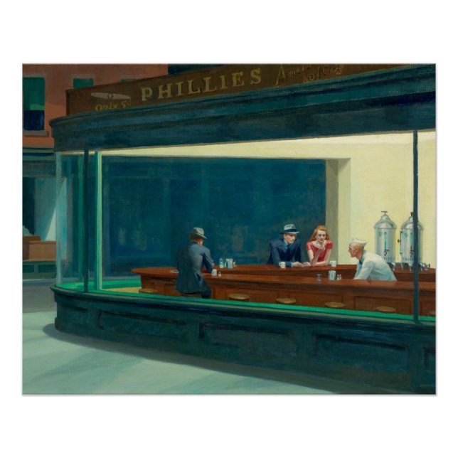 Poster Nighthawks 1942 par Edward Hopper (Devant)