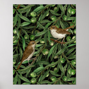 Poster Nightingales dans l'olivier 3