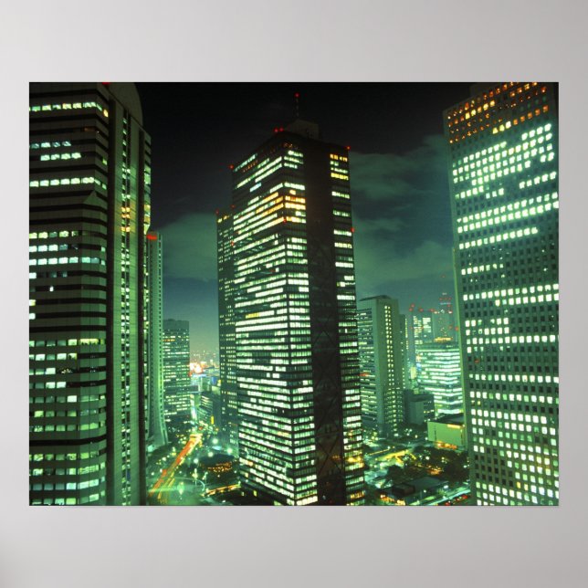 Poster Nightscape, Shinjuku, Tokyo, Japon (Devant)