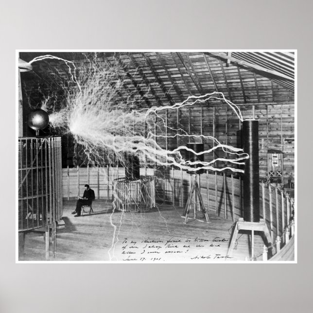 Poster Nikola Tesla, 1899. Haute résolution (Devant)