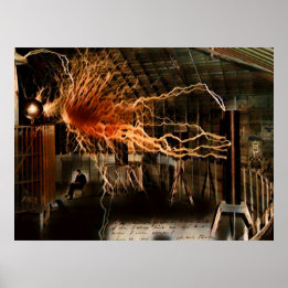 Poster Nikola Tesla Homme de Mystère Couleur Redux