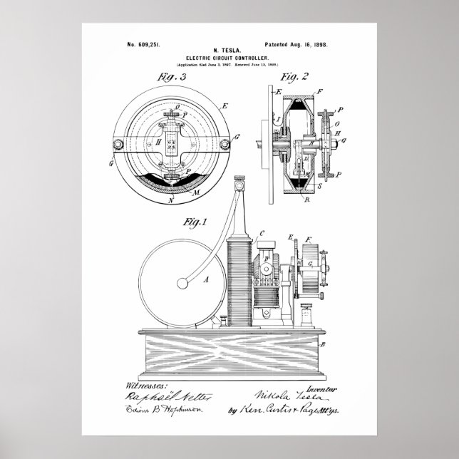 Poster Nikola Tesla Patent (Devant)
