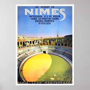 Poster Nimes France vintage travel