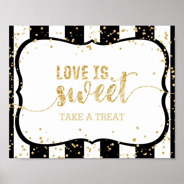 Poster N'importe quelle couleur Stripes & Gold Confetti L (Devant)