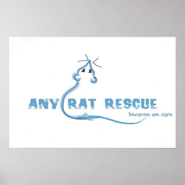 Poster N'importe quelle Secourt de rat - Logo bleu (Devant)
