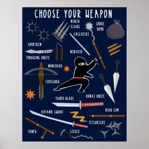 Poster Ninja Armes Jigsaw Puzzle toile Imprimer