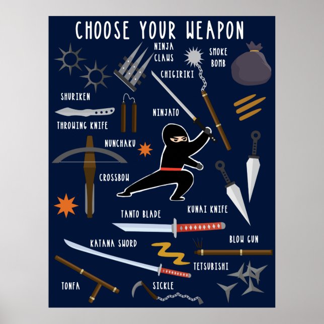 Poster Ninja Armes Jigsaw Puzzle toile Imprimer (Devant)