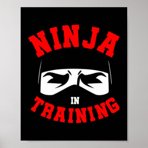 Poster Ninja Dans L'Entraînement Des Arts Martiaux Karate