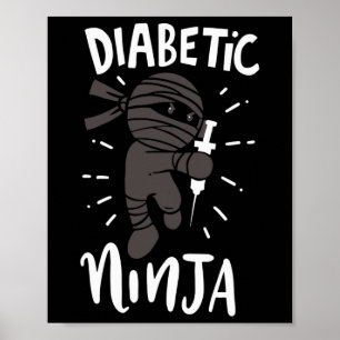Poster Ninja diabétique Type 1 Diabète Docteur Diabète Aw