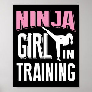 Poster Ninja Girl En Formation Karate Taekwondo S Pour Gi
