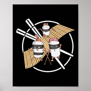 Poster Ninja Sushi Commence Une Mission Secourue Karate