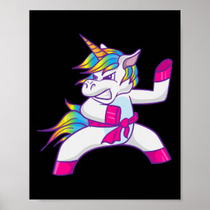 Poster Ninja Unicorn Karate Taekwondo Kung Fu Lutter Un